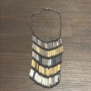 Silver and gold curtain necklace Y2K